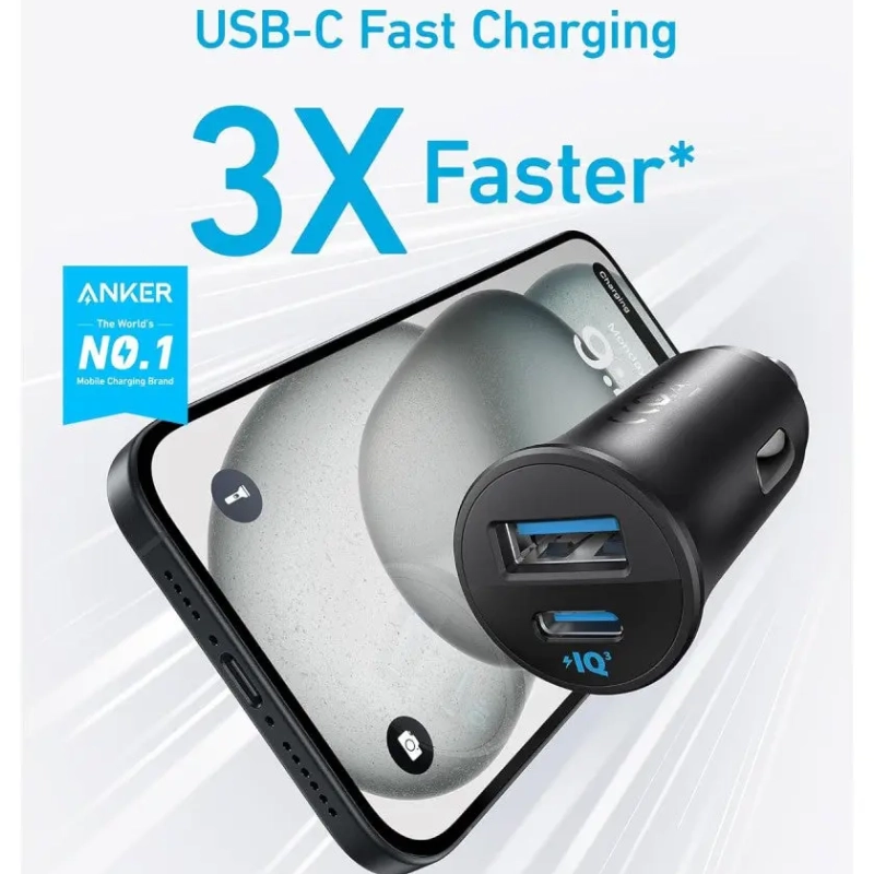 قیمت و خرید شارژر فندکی 30 وات 2 پورت انکر مدل A2741